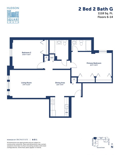 this is the floor plan for the 2 bed 2 bath g floor plan